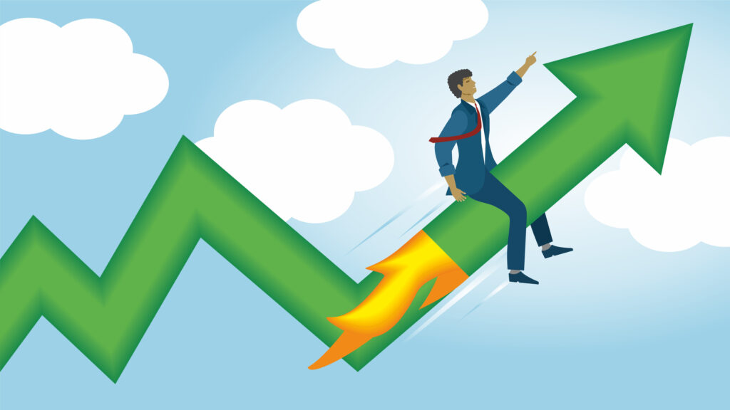 investor rides green arrow rocket higher