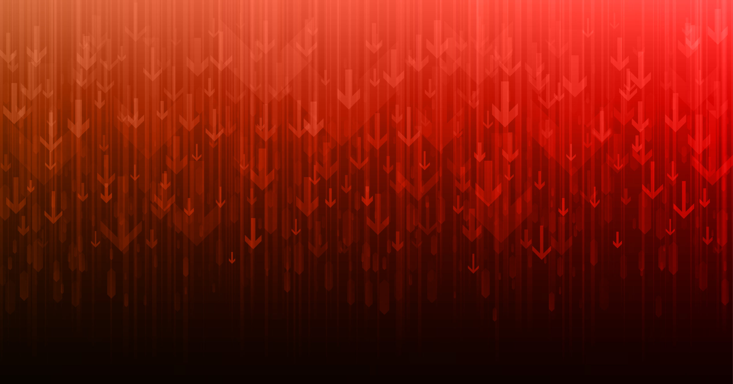 red arrows pointing down into black abyss