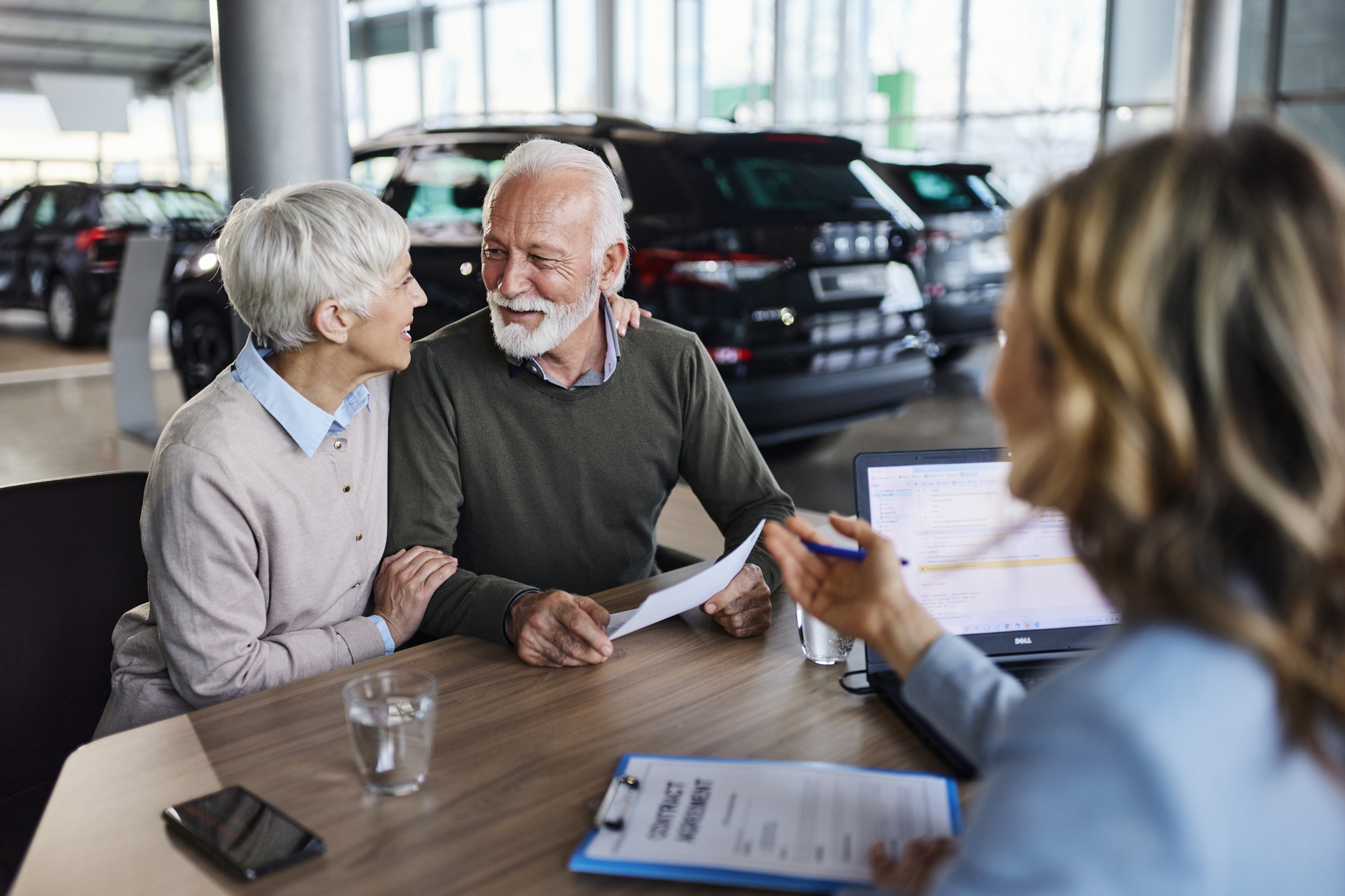 Retired couple buying a car