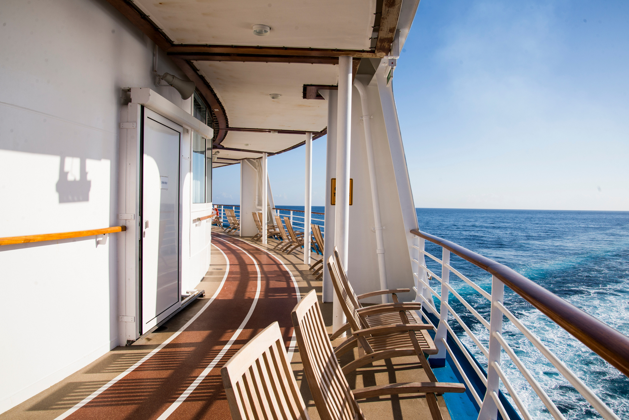 Deck of a cruise ship at sea