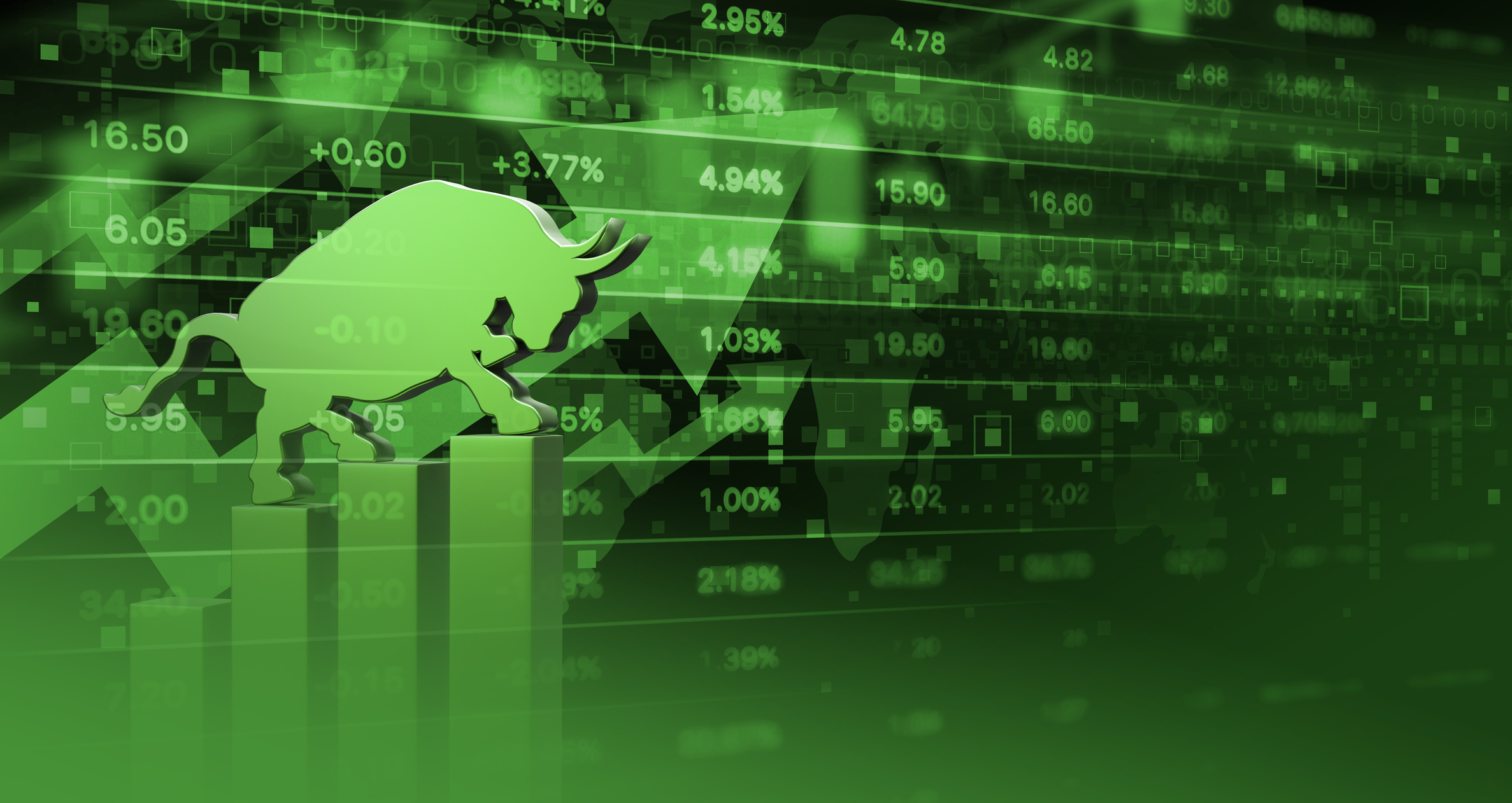 stocks up green arrow bull market