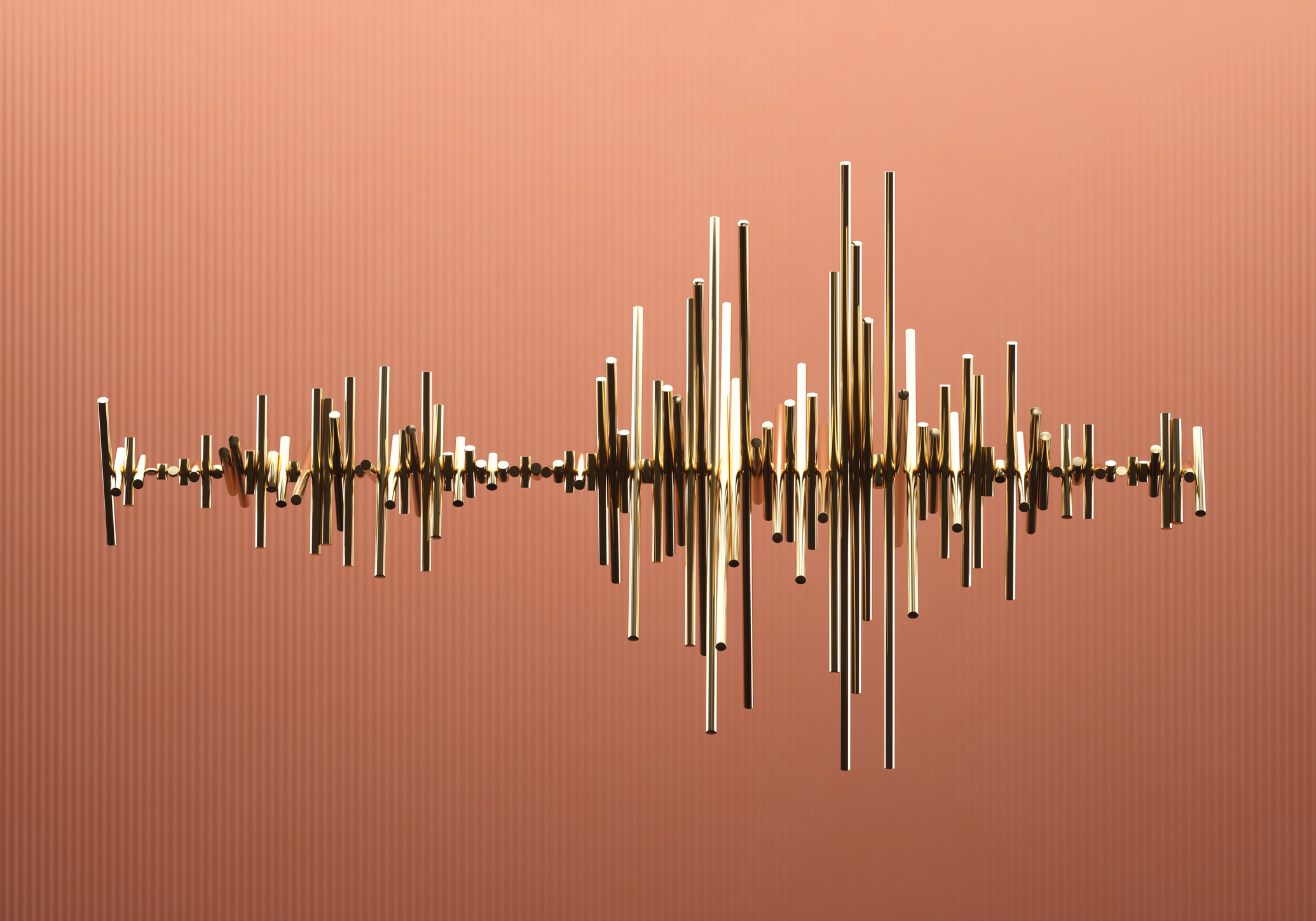 gold bars of different sizes made to look like a stock chart with a burnt orange background