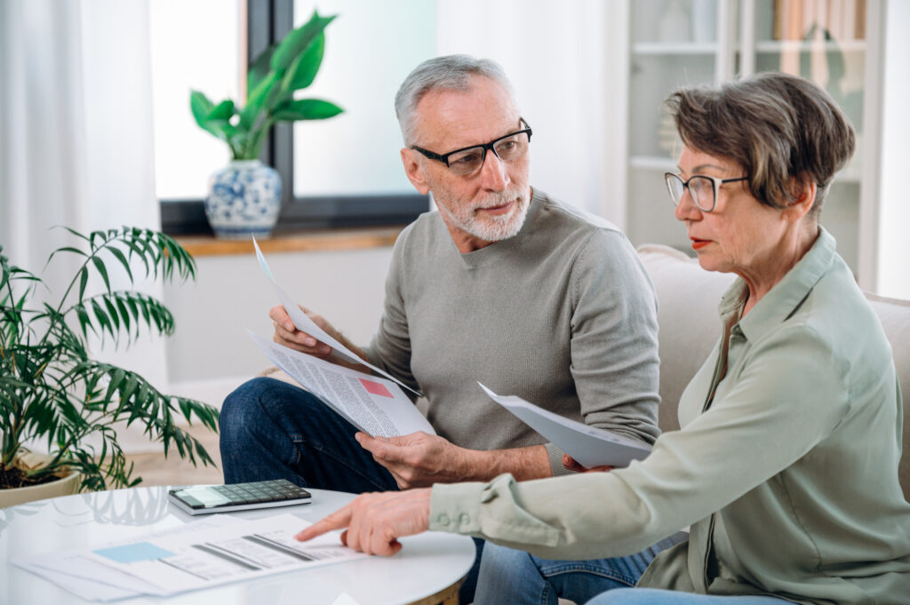 A couple going over their household finances