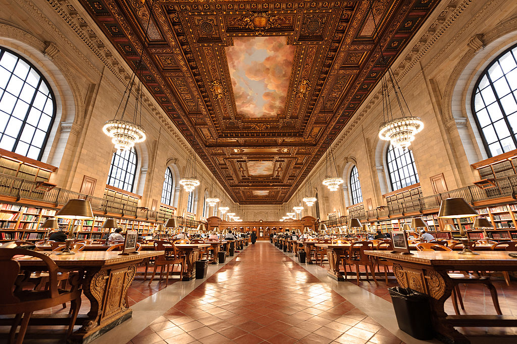 Vue intérieure de la bibliothèque publique de New York