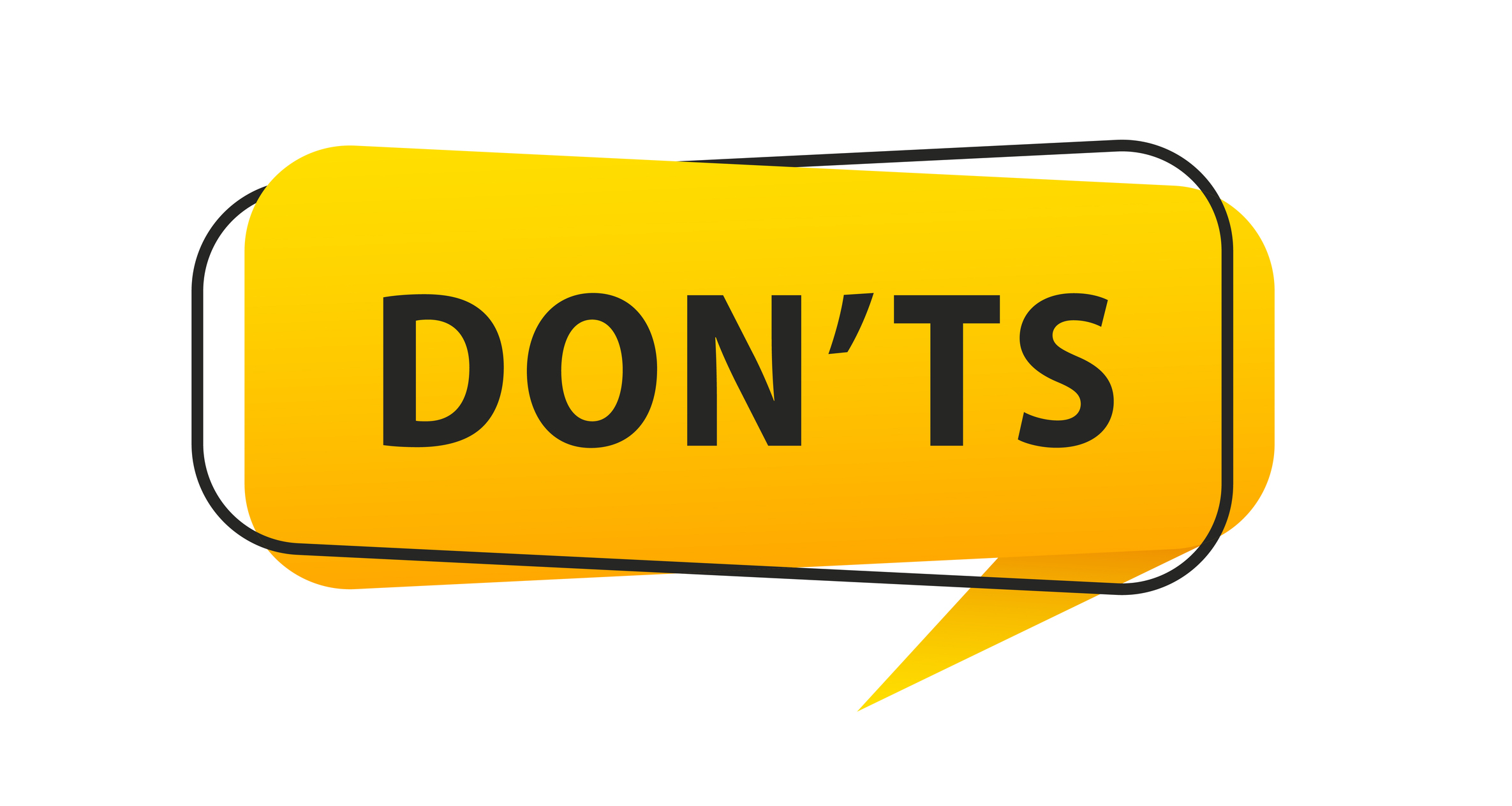 À ne pas faire. Bannière à bulles de style origami. Modèle de conception d'autocollant avec texte Outlet. Vecteur EPS 10. Style plat. Isolé sur fond blanc. Illustration vectorielle