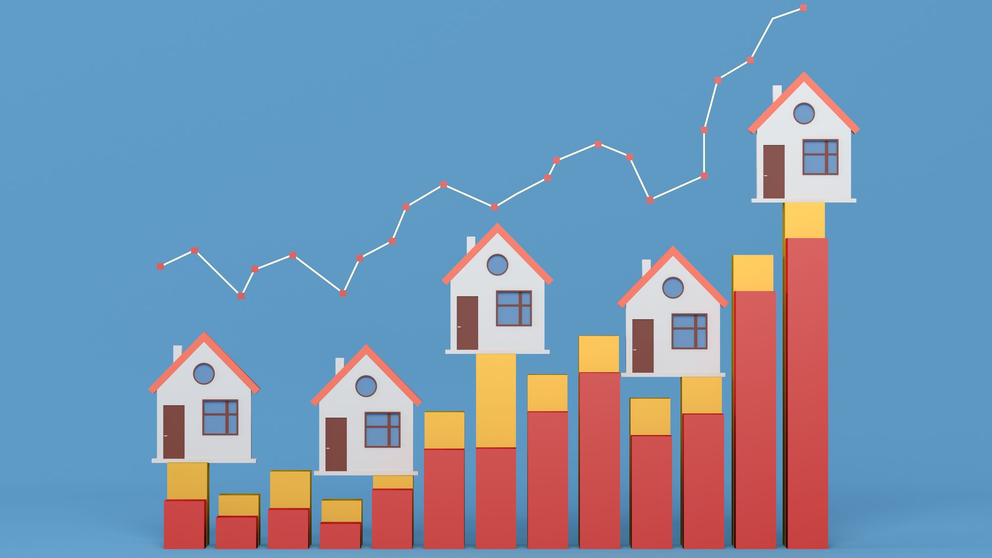 Graphique de maisons placées sur une carte