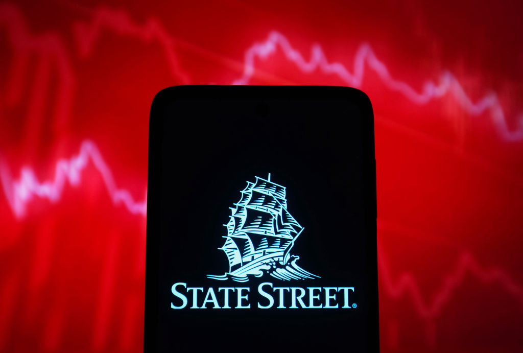 Logo State Street sur l'écran d'un smartphone