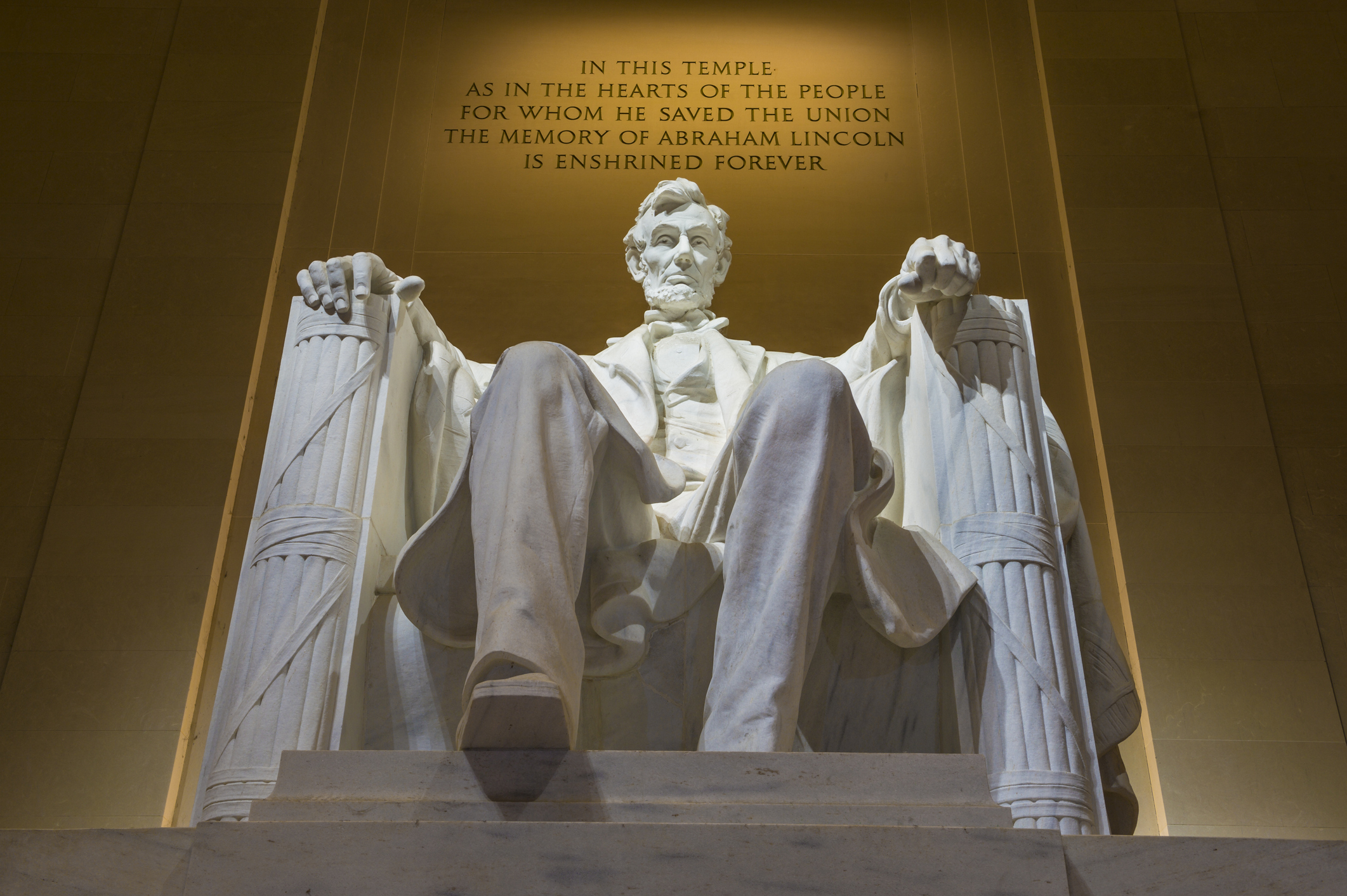 États-Unis, district de Columbia, Washington, Lincoln Memorial, statue d'Abraham Lincoln