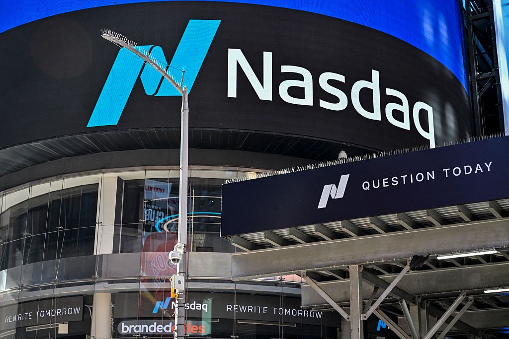 A view of the NASDAQ MarketSite in Times Square, New York City