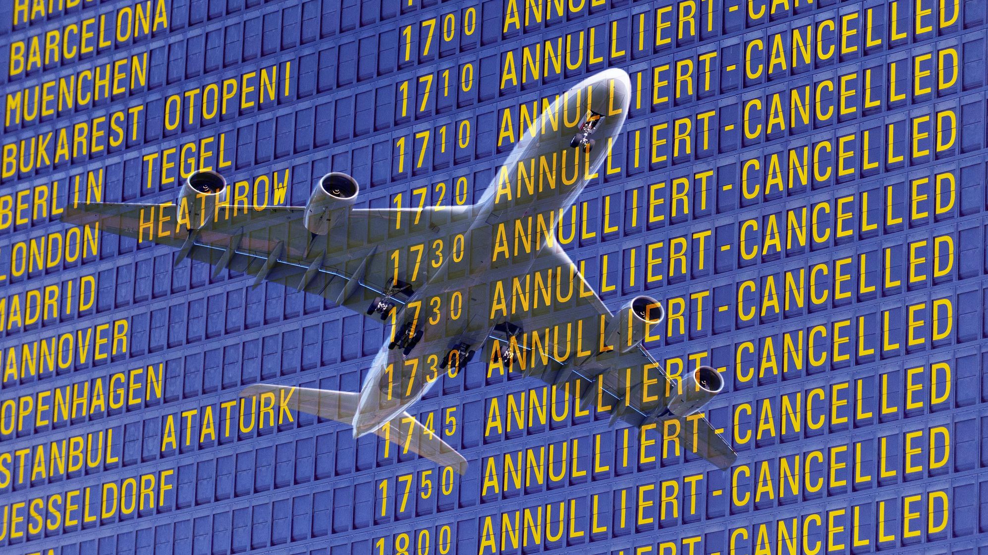 un tableau montrant les annulations de vols