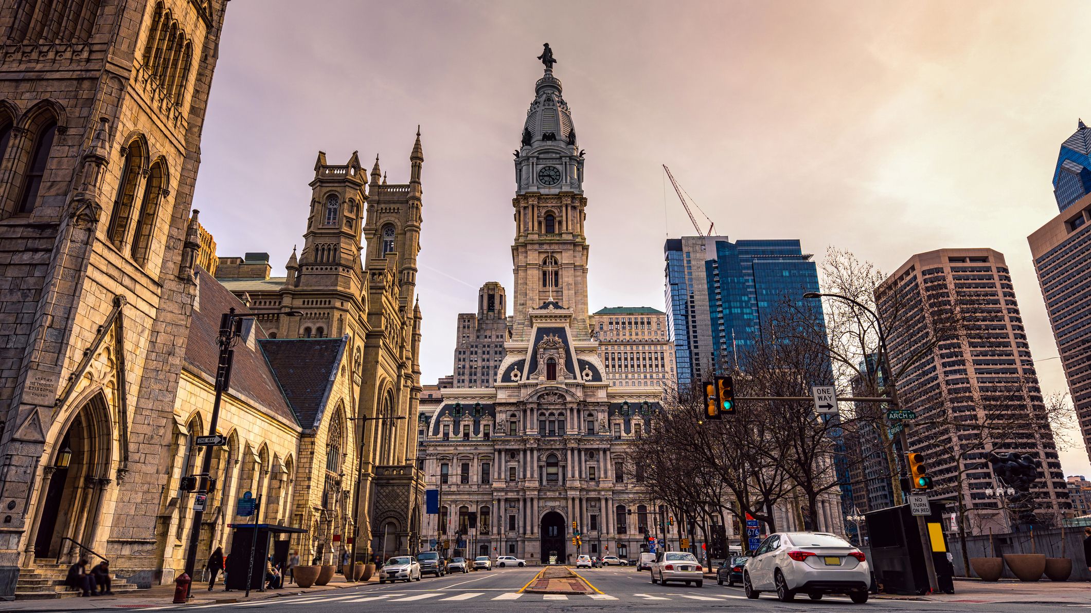 Bâtiment de Philadelphie autour de l'hôtel de ville de Philadelphie, États-Unis