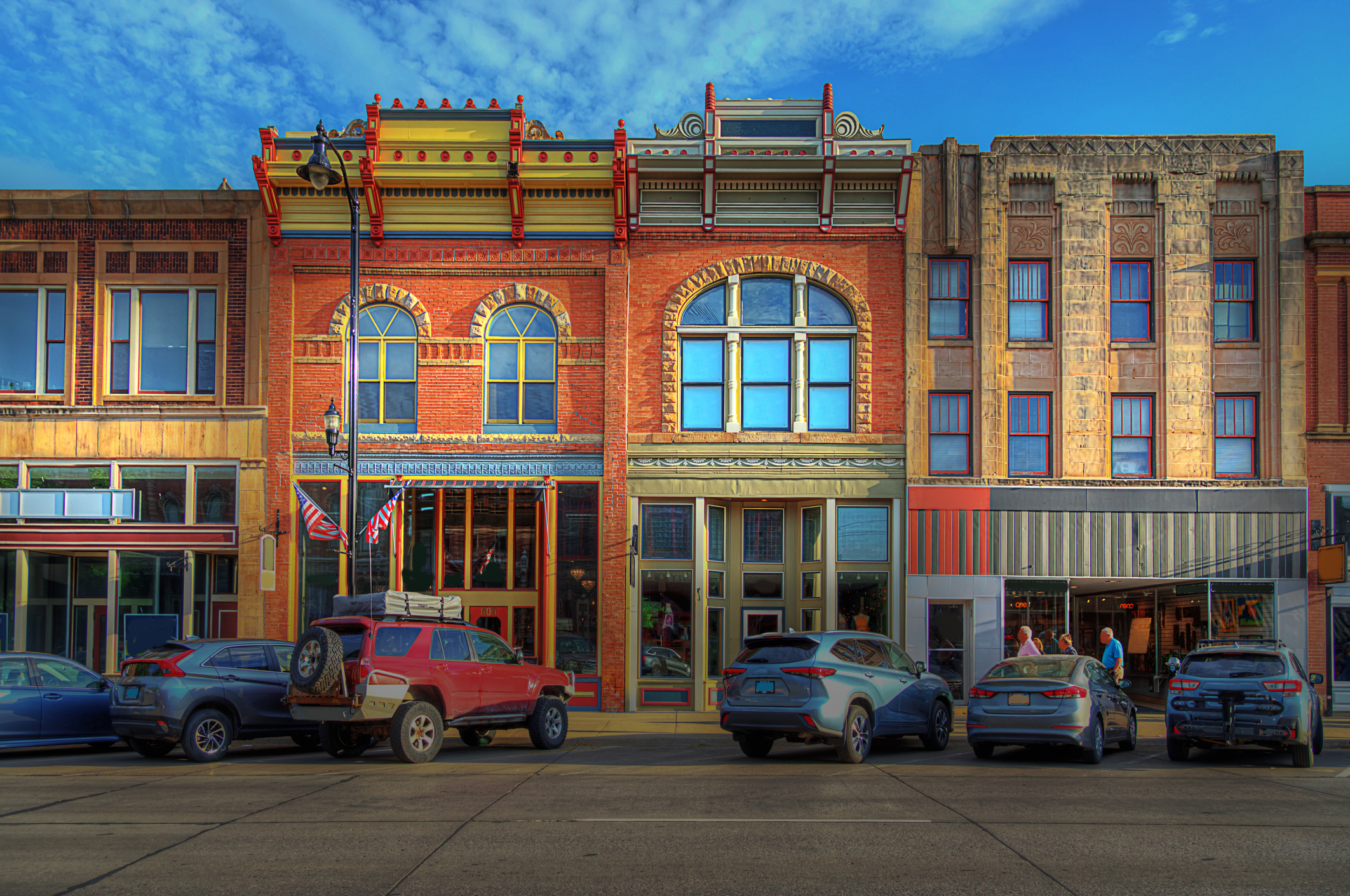 Main Street à Rapid City, Dakota du Sud, d'un groupe de bâtiments historiques.