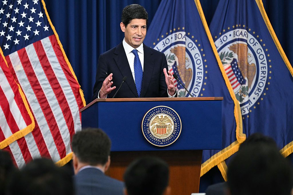 US Federal Reserve Chair Kevin Warsh speaks during a news conference at the William McChesney Martin Jr. Federal Reserve Board Building in Washington, DC, on September 16, 2026.