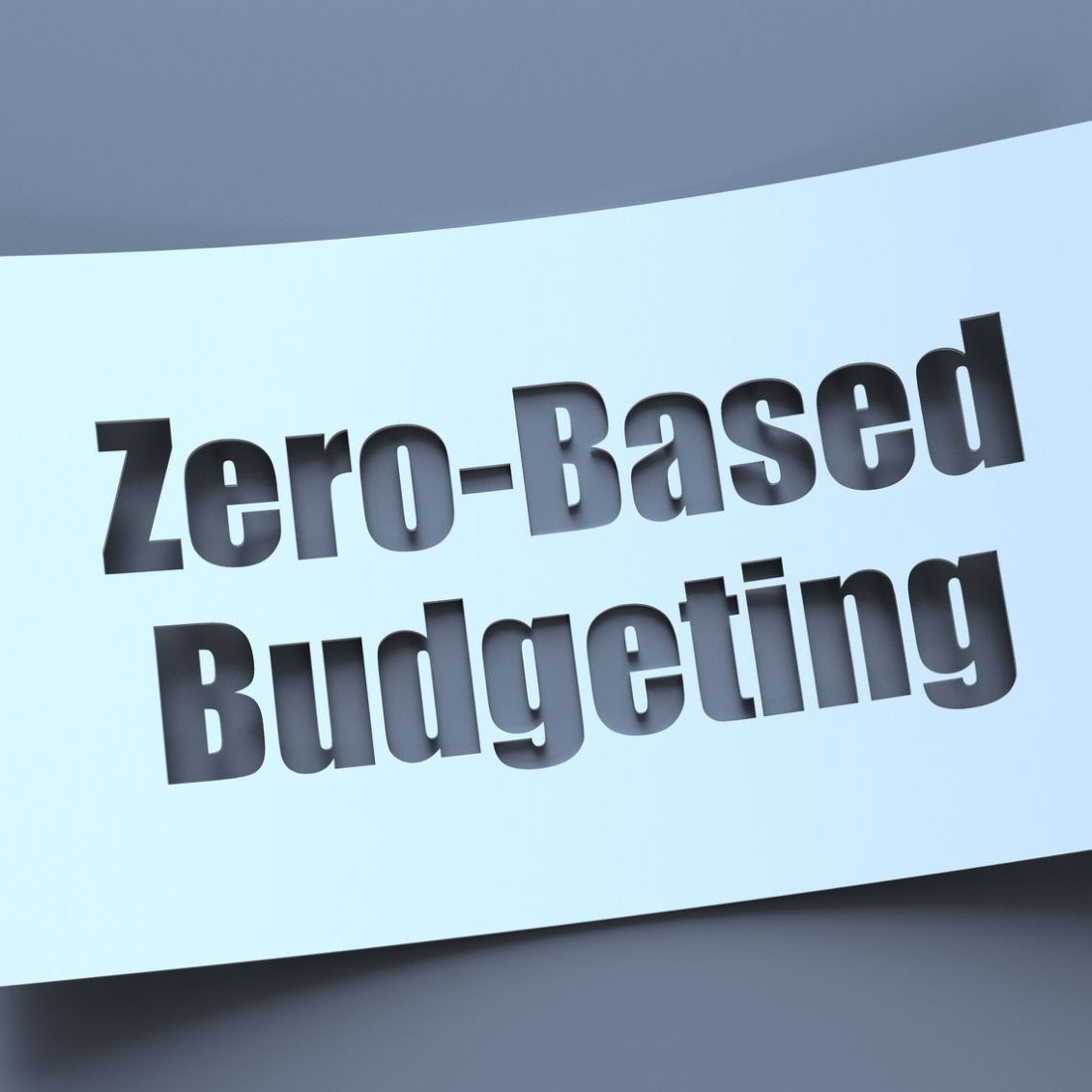 Un document avec les mots Budget base zéro découpé