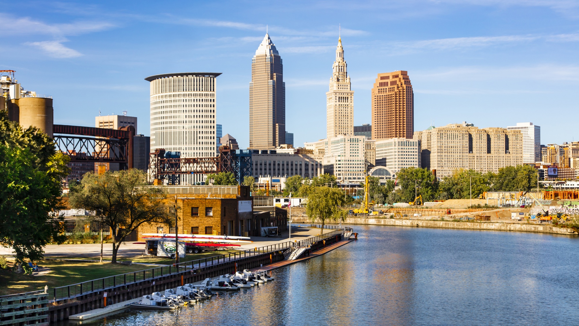 L'horizon de Cleveland par une journée ensoleillée.